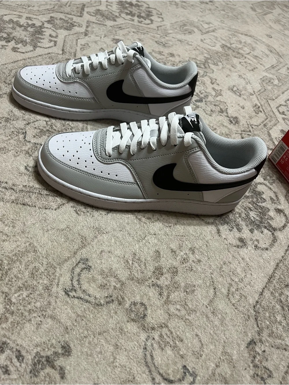 Nike Court Vision Low sneakers Grey Fog/White/Black size 8.5 men or 10 women’s